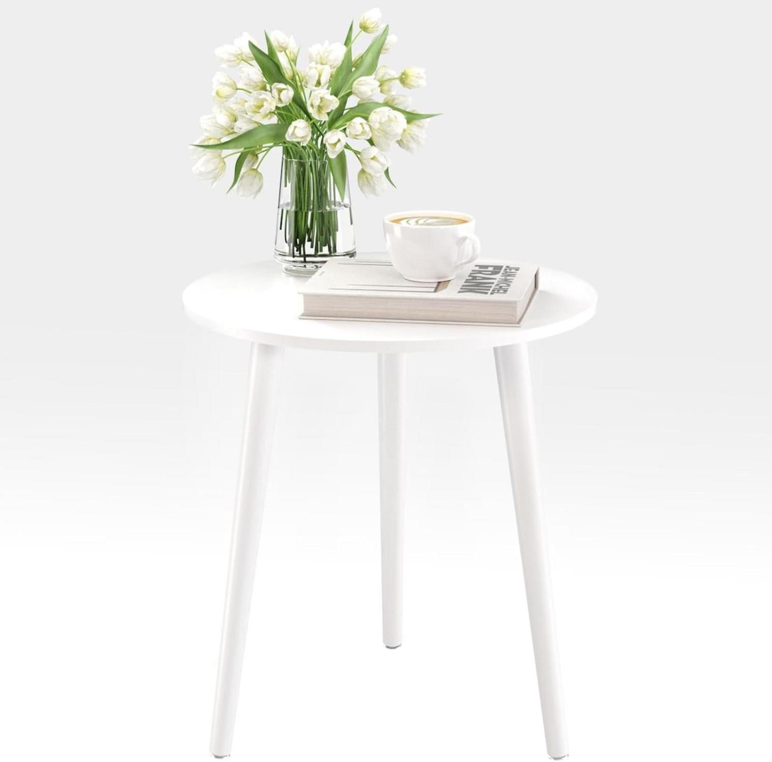 Beistelltisch rund Ø 42 cm, Höhe 51 cm, Sofatisch Massivholz