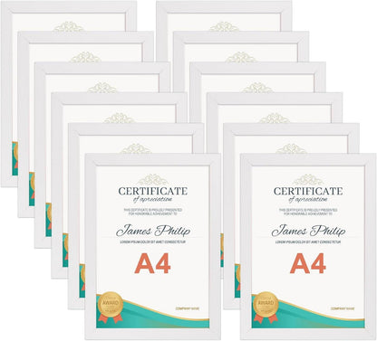 Bilderrahmen Set DIN A4 Weiß Fotorahmen Collage 12er Pack