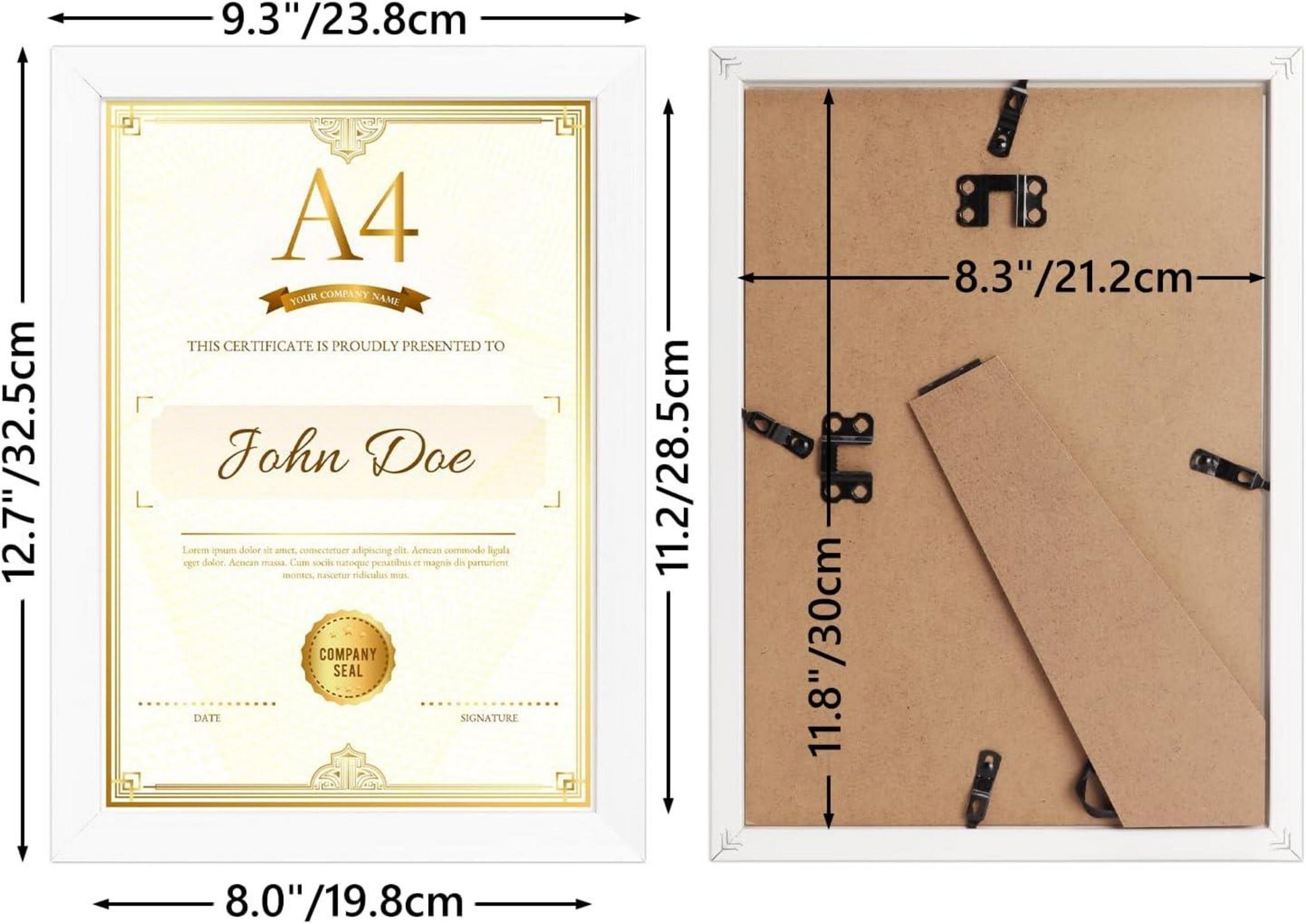 12er Set Bilderrahmen DIN A4 Weiße Fotorahmen für Wand und