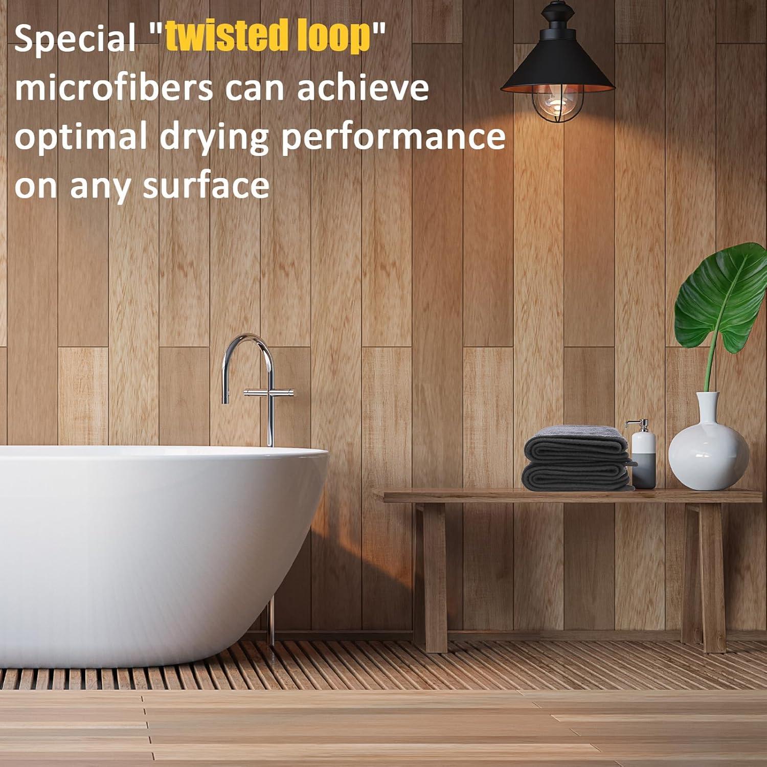 Microfaser Badetuch 2er Set 40x60cm XXL Trockentuch - Shiny Bath, schnelltrocknend, doppelseitige Reinigung