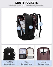 Handgepäck Rucksack 30L Laptop Reiserucksack Schwarz