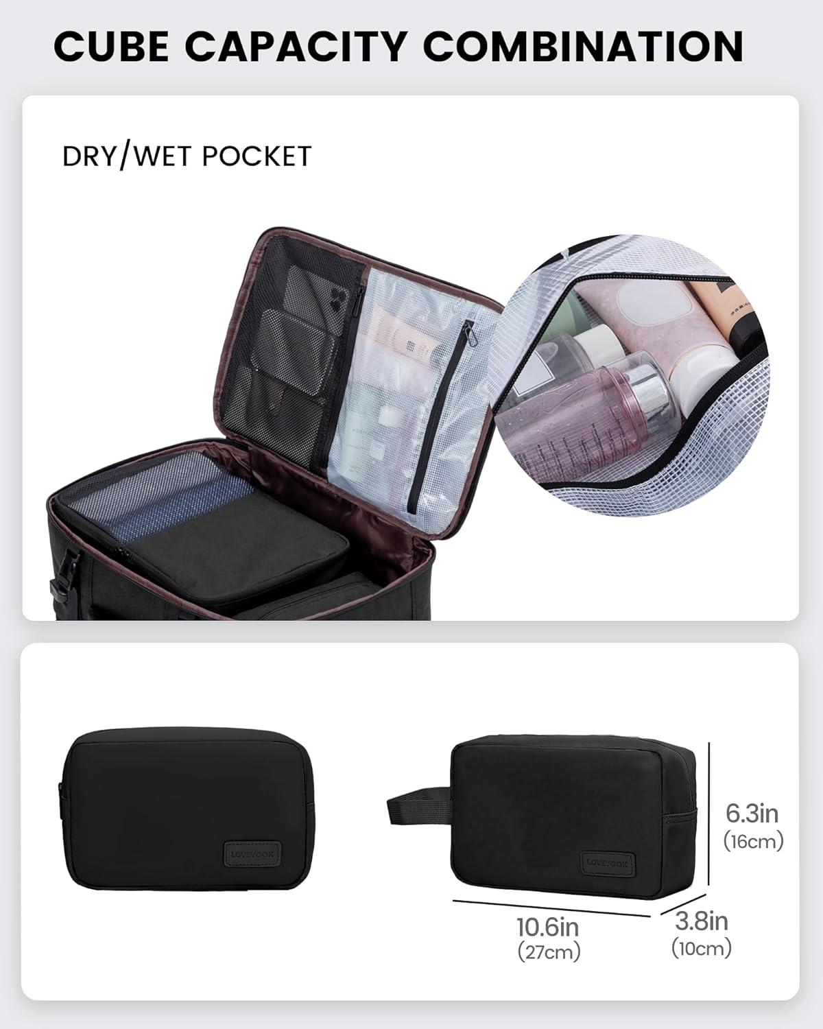 Handgepäck Rucksack 15,6 Zoll Laptop Schwarz Travel Backpack