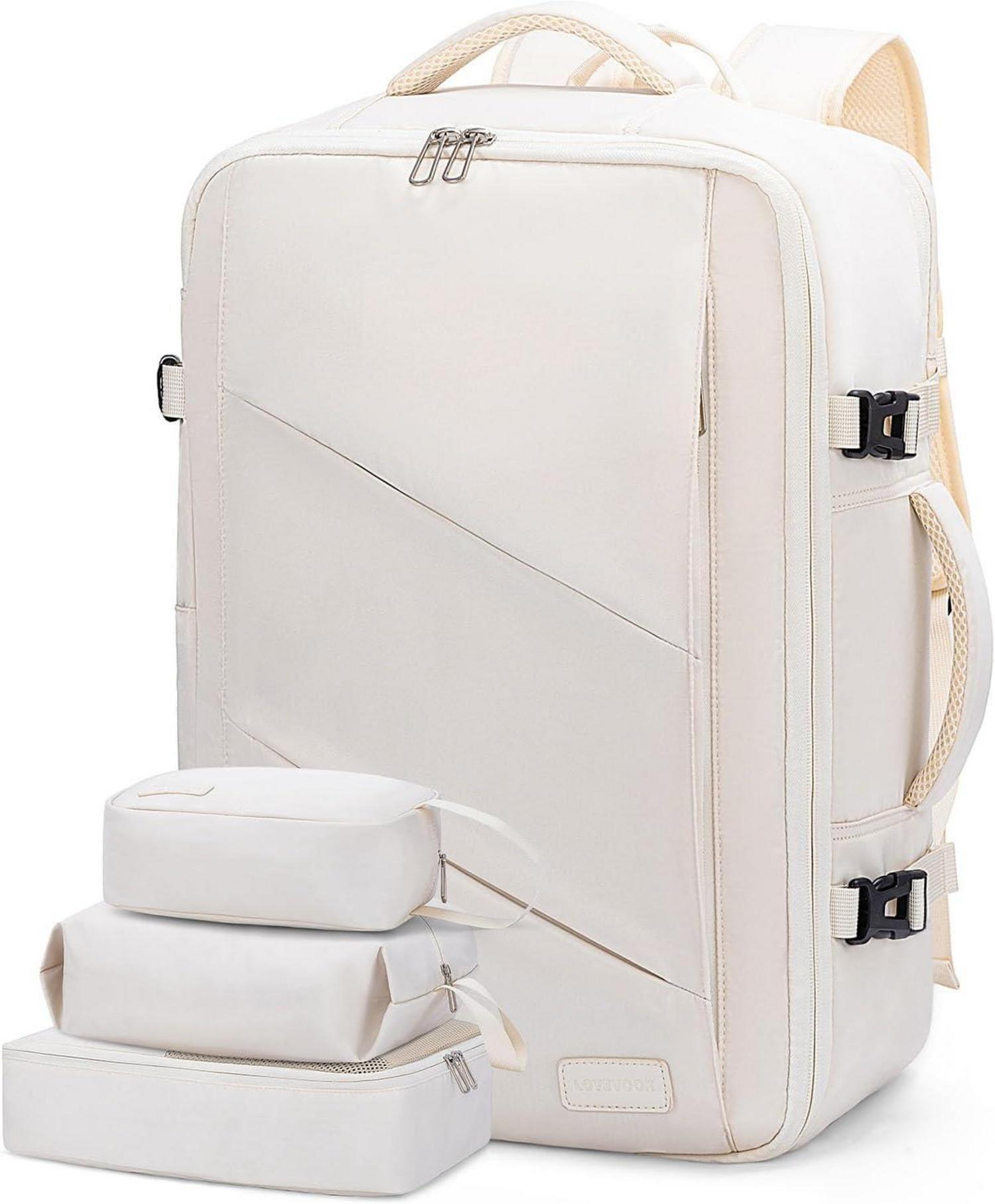 Handgepäck Rucksack 40L für 17,3 Zoll Laptop Beige