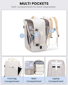 Handgepäck Rucksack 40L Laptop Damen Reiserucksack 17,3 Zoll