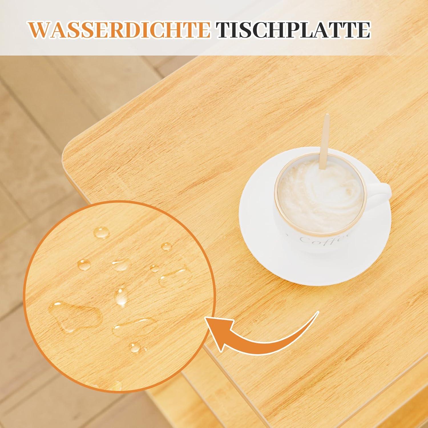 Moderne 3-stöckige Beistelltisch Holz Klein 40x30x61.5cm - Natur