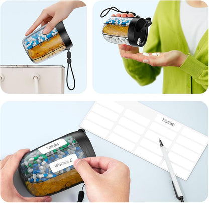 Tablettenbox 7 Tage Rund Pillendose 6 Fächer tragbar große Fächer