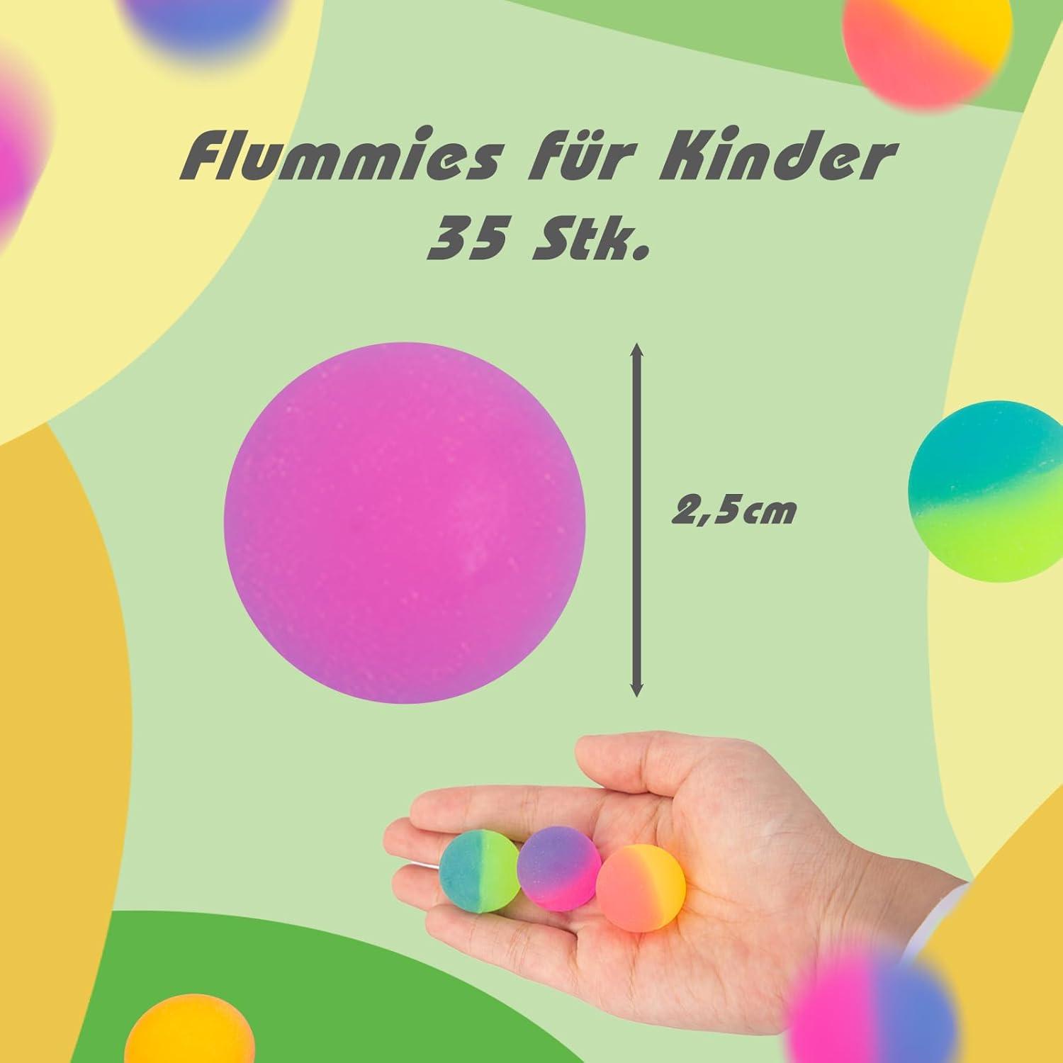 35 Neon Farben Flummis 25mm Kindergeburtstag Mitgebsel