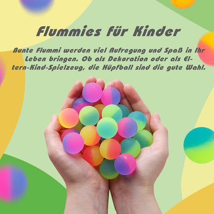 35er Pack Neonfarbene Flummis - 25mm Durchmesser