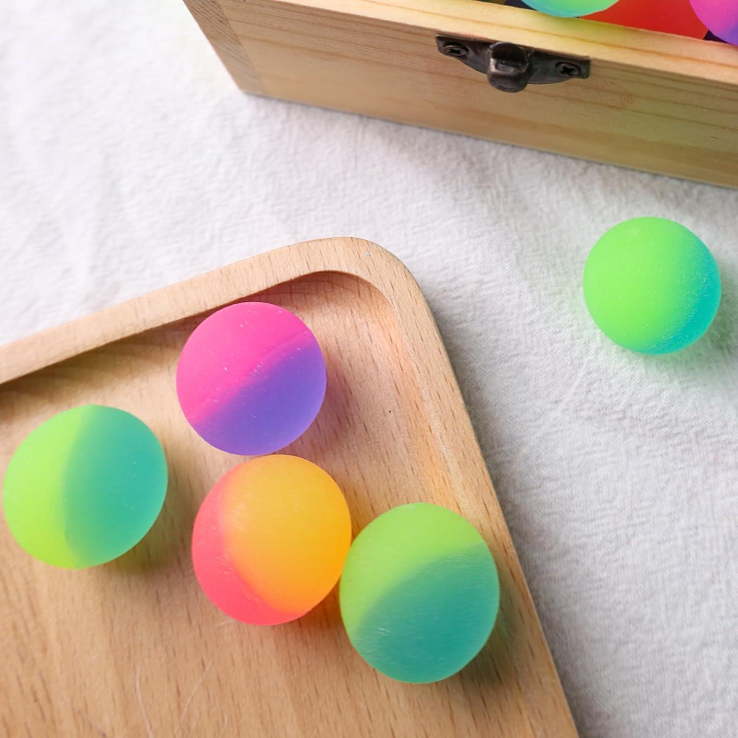 35 Neon Flummis 25mm Kindergeburtstag Mitgebsel Hüpfball Gummiball