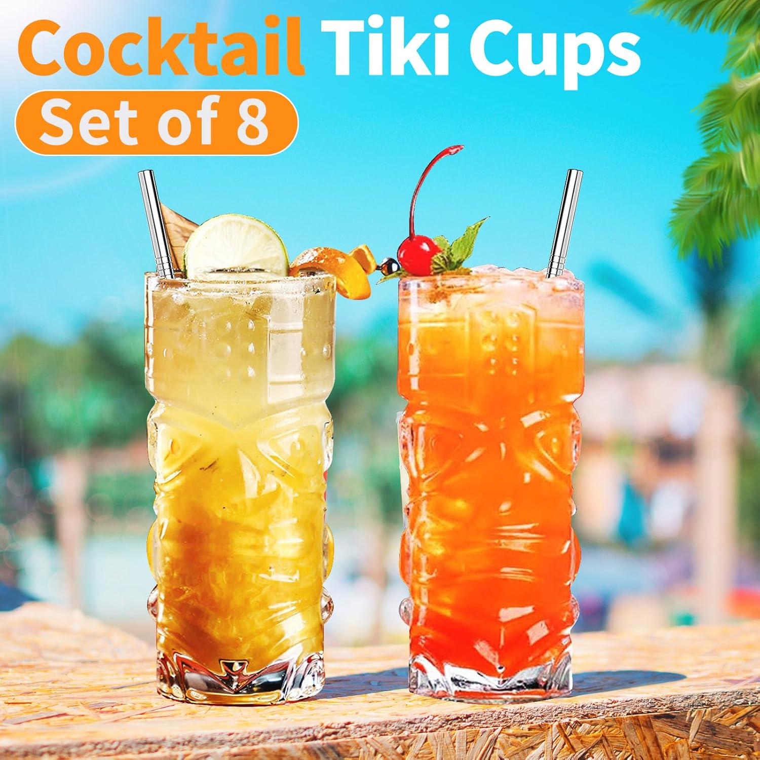 Kunststoff Tiki Becher 18 Oz 8er Pack für Cocktails & Limonade