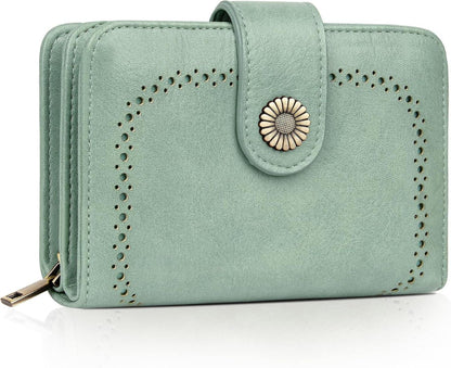 TEUEN Vintage Damen Geldbörse mit RFID Schutz und vielen Fächern