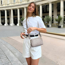 Damen Umhängetasche Veganem Leder Crossbody mit 3