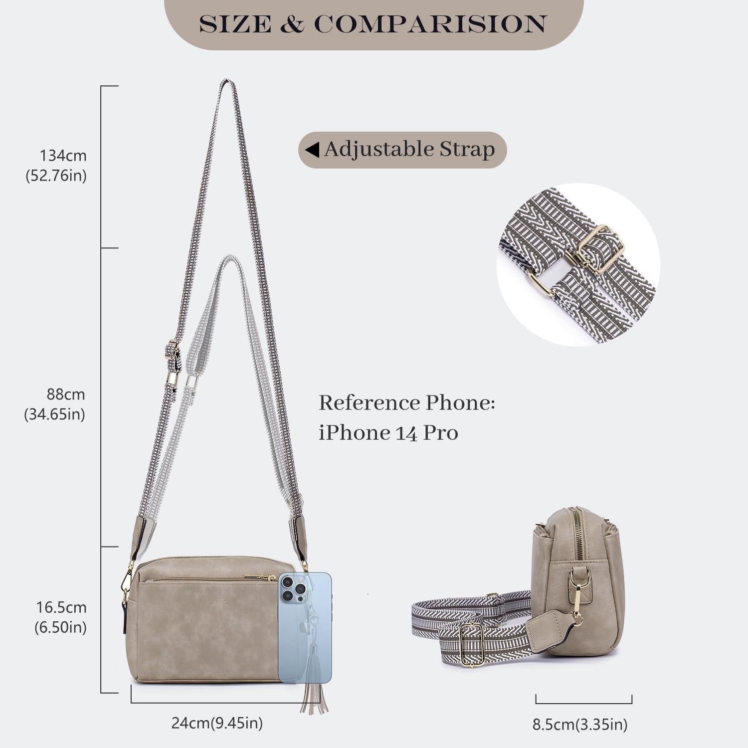 Damen Umhängetasche Veganem Leder Crossbody Schultertasche