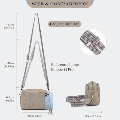 Damen Umhängetasche Veganem Leder Crossbody Schultertasche