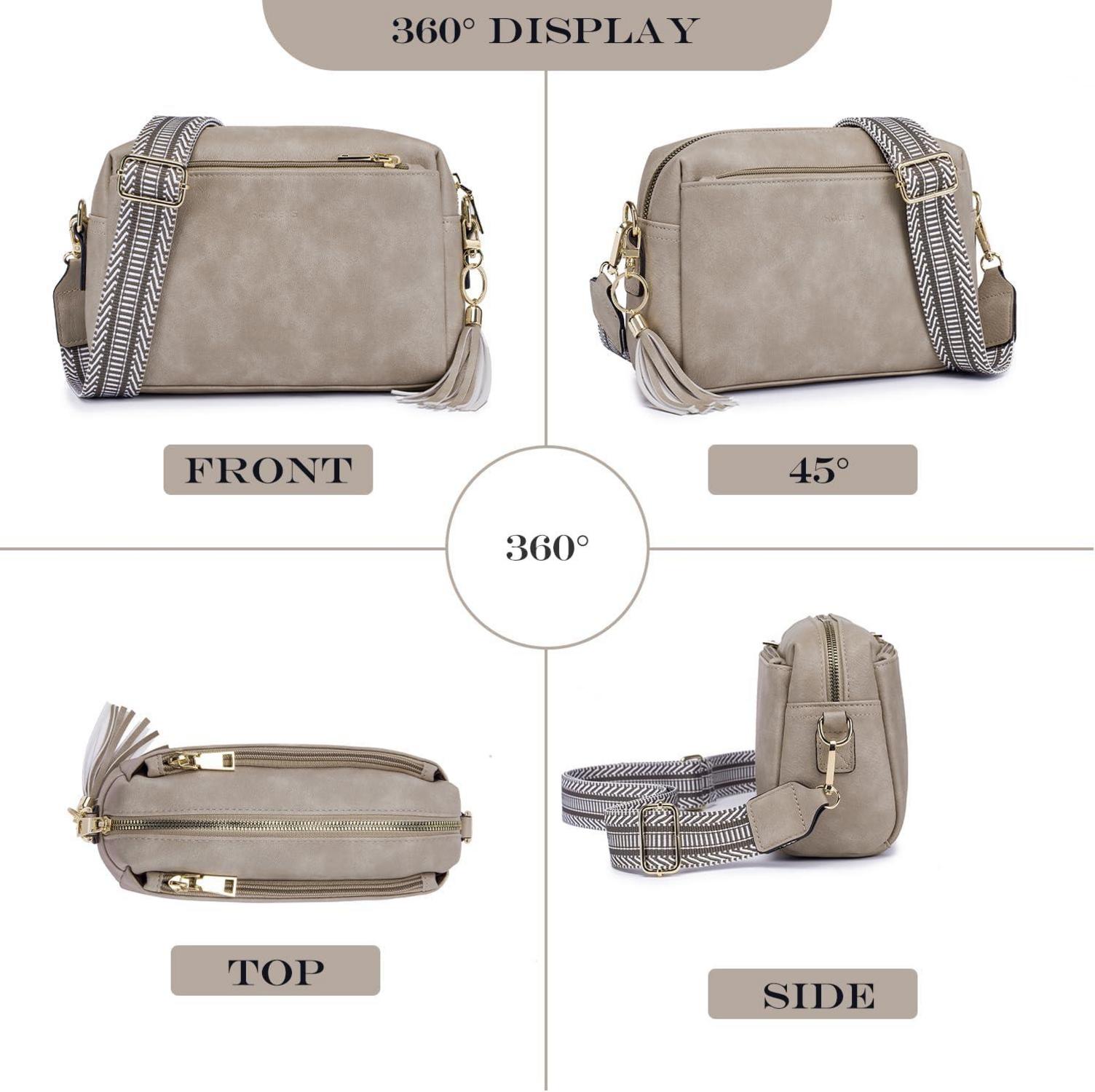 Damen Umhängetasche Veganem Leder Crossbody Abendtasche mit