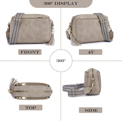 Damen Umhängetasche Veganem Leder Crossbody Abendtasche mit