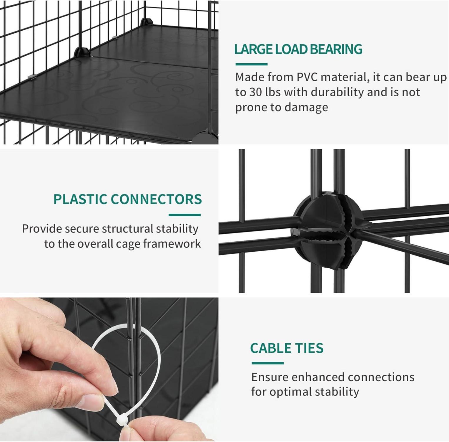 YITAHOME Katzenkäfig 2-stöckig DIY Katzengehege Türen