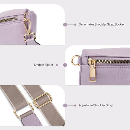 Damen Umhängetasche RFID Blockierung Veganes Leder Crossbody Tasche