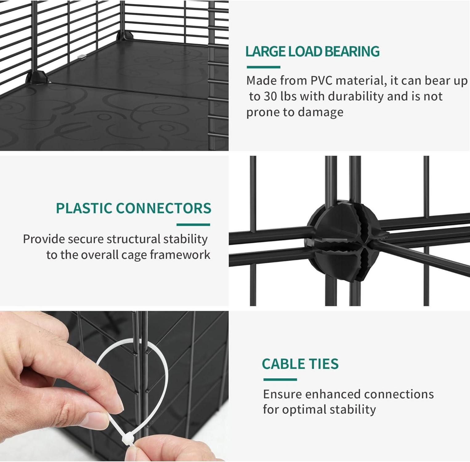 YITAHOME Katzenkäfig 2-stöckig mit Metalldraht für Katzen