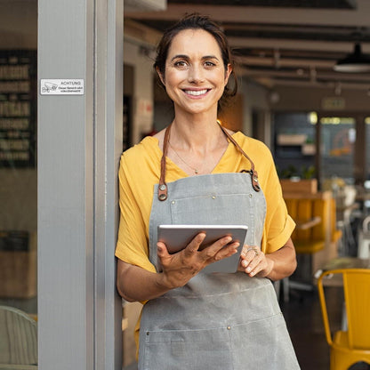 Videoüberwachungsschild 4 Stk. 8.5x3cm Selbstklebend Alu