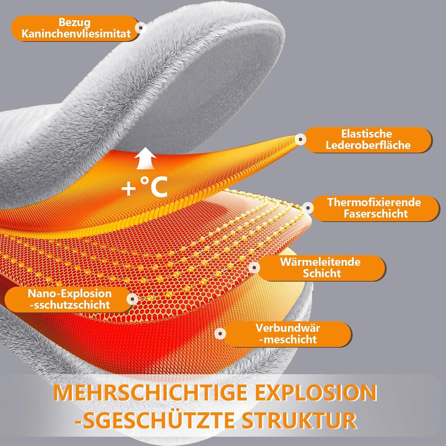 Große Wärmflasche mit kuscheligem Bezug für Schmerzlinderung - Grau