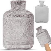 Wärmflasche mit Plüschbezug 2L Groß Braun