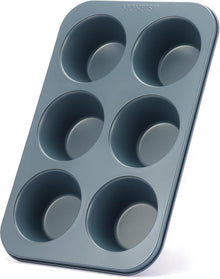 Jumbo Muffinform Karbonstahl Antihaftbeschichtung Haze Blue