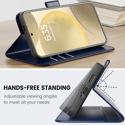 Samsung Galaxy S24 Hülle Blau mit RFID Schutz und Magnet - Peakally