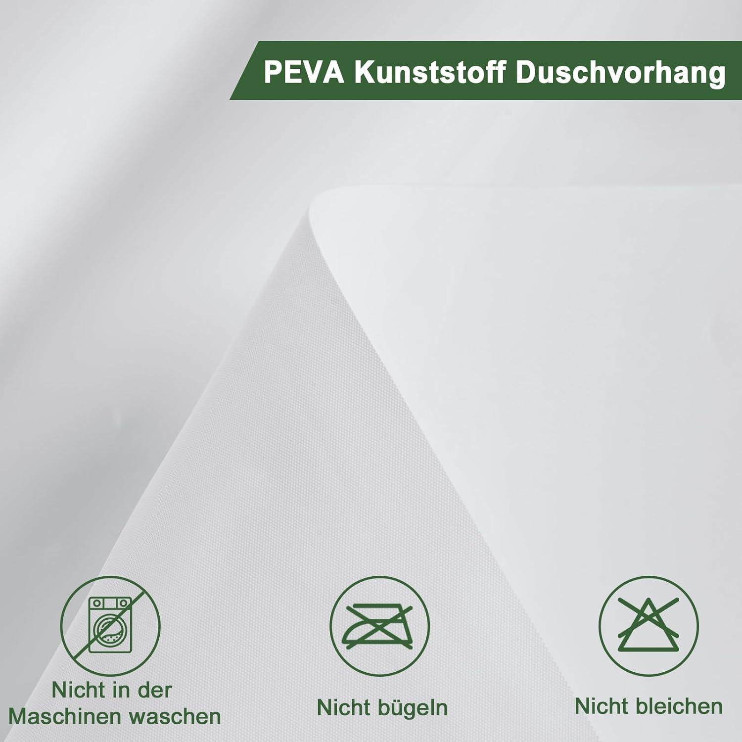 Duschvorhang Weiß 120x200 Kunststoff Wasserdicht Antischimmel