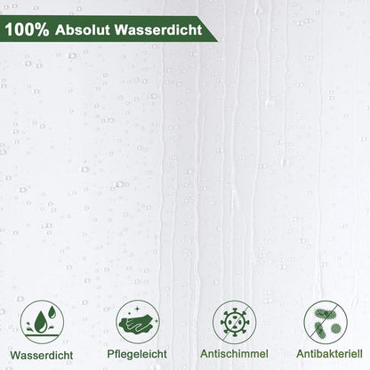 Duschvorhang 120x200 Weiß Wasserdicht Antischimmel 8 Ringe 3 Gewichtssteine