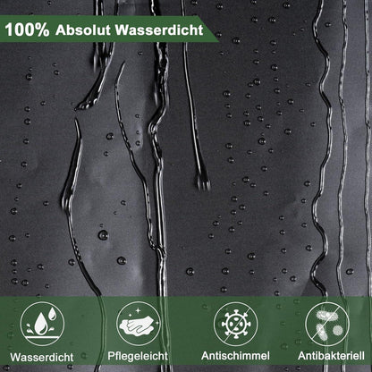 Duschvorhang 120x200 Schwarz Kunststoff Wasserdicht Anti-Schimmel