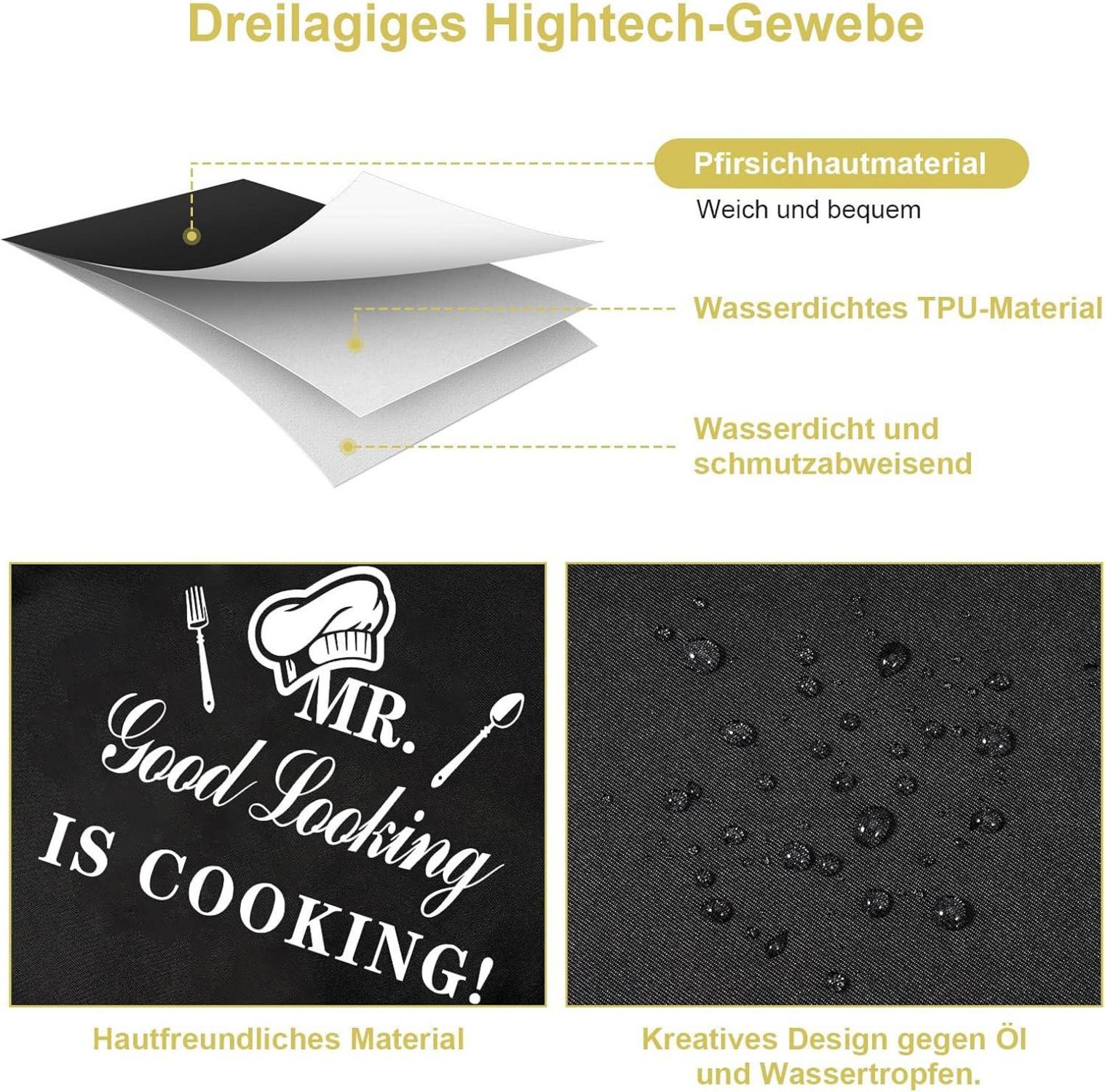 Lustige Kochschürze Mr. Good Looking Is Cooking, verstellbar, professionell, Geschenk