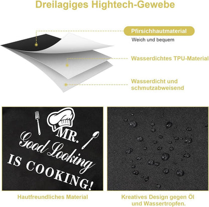 Lustige Kochschürze Mr. Good Looking Is Cooking, verstellbar, professionell, Geschenk
