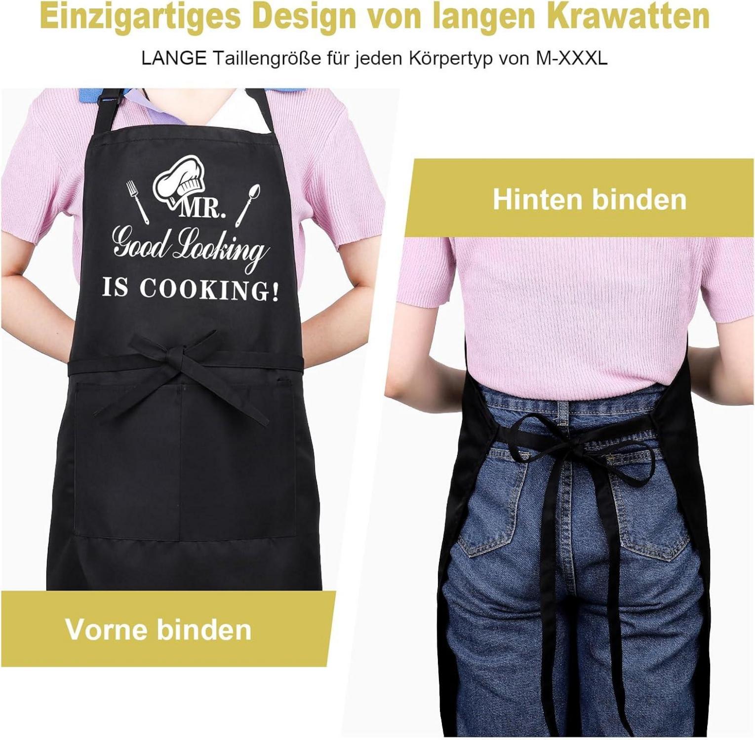 Kochschürze für Männer Mr. Good Looking Doppeltasche verstellbar