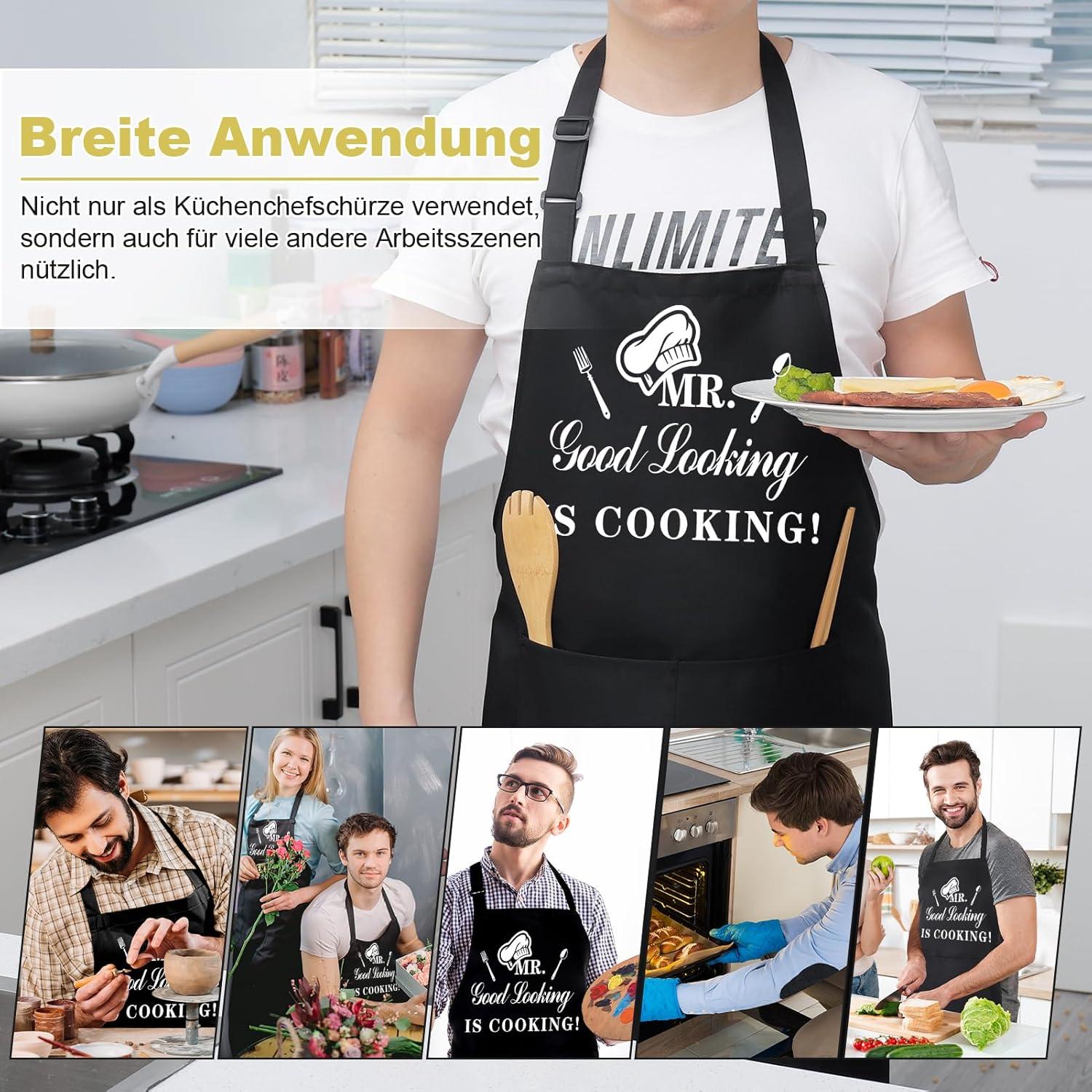 Kochschürze für Männer Mr. Good Looking Doppeltasche verstellbar
