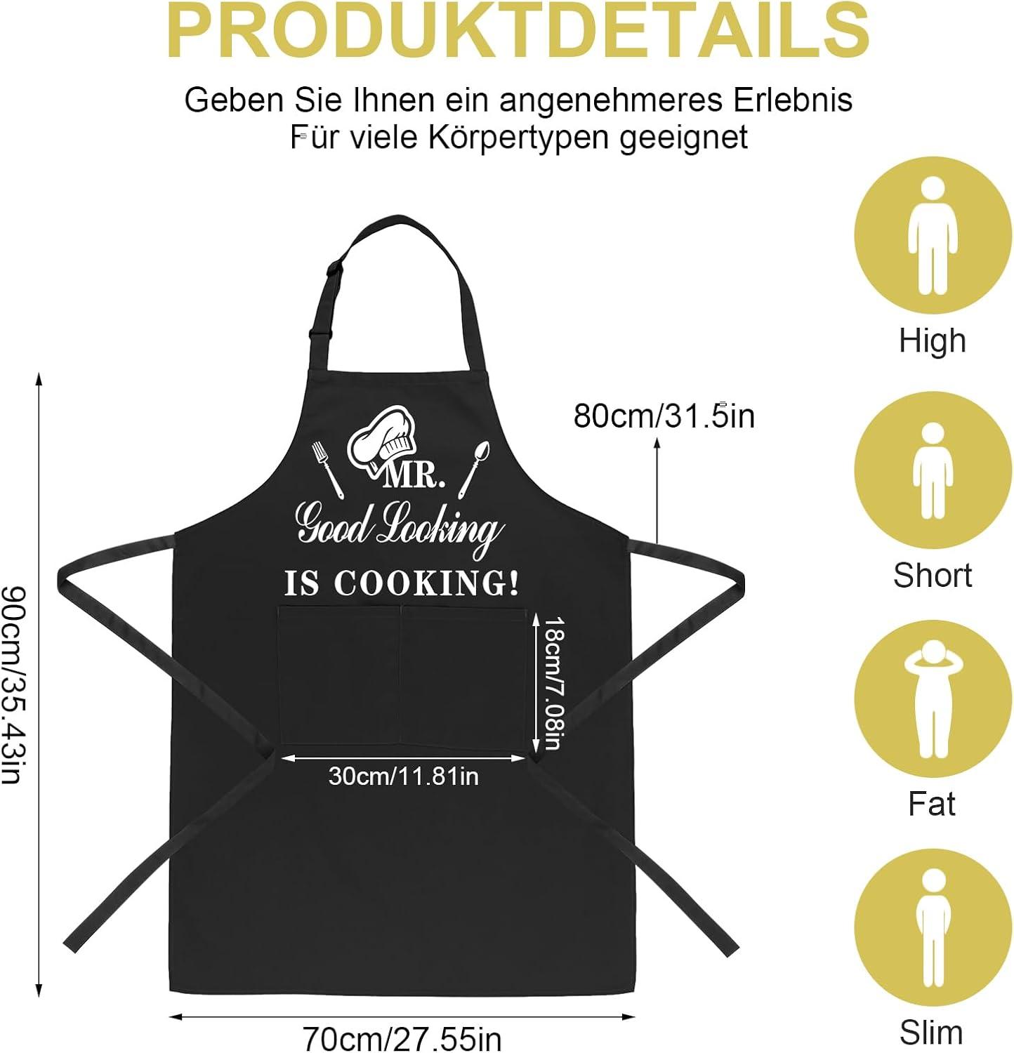 Lustige Kochschürze Mr. Good Looking Is Cooking, verstellbar, professionell, Geschenk