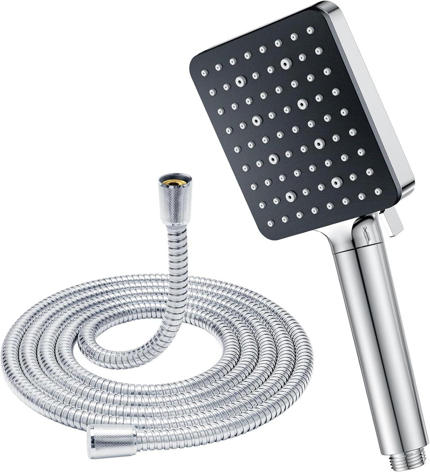 Duschkopf Hochdruck 6 Strahlarten Filter Antikalk Chrom 1,6 m Schlauch
