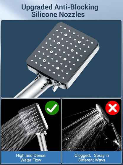Wassersparender Duschkopf Hochdruck Handbrause 6 Strahlarten