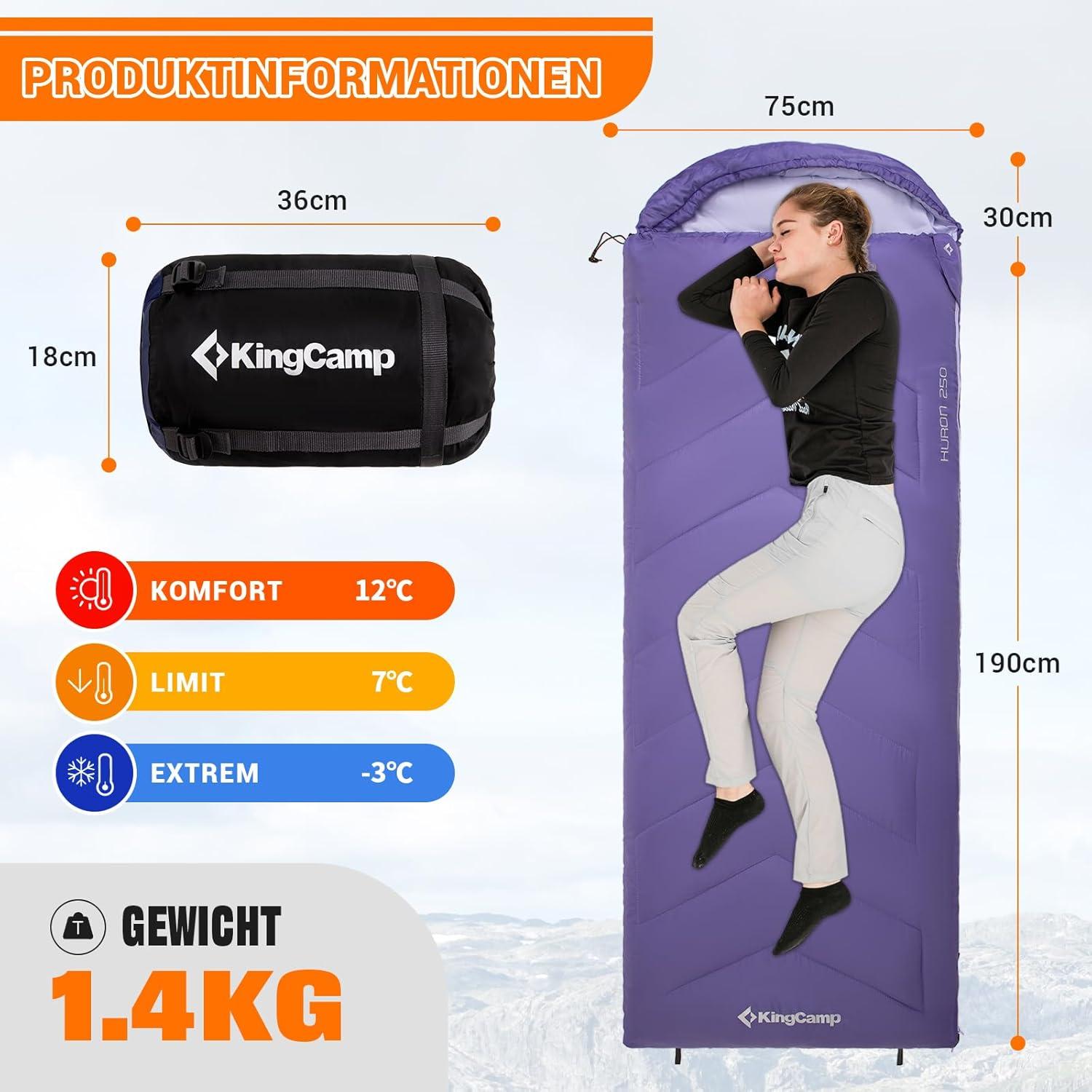 KingCamp Schlafsack Deckenschlafsack 3-4 Jahreszeiten