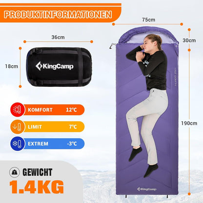 KingCamp Schlafsack Deckenschlafsack 3-4 Jahreszeiten