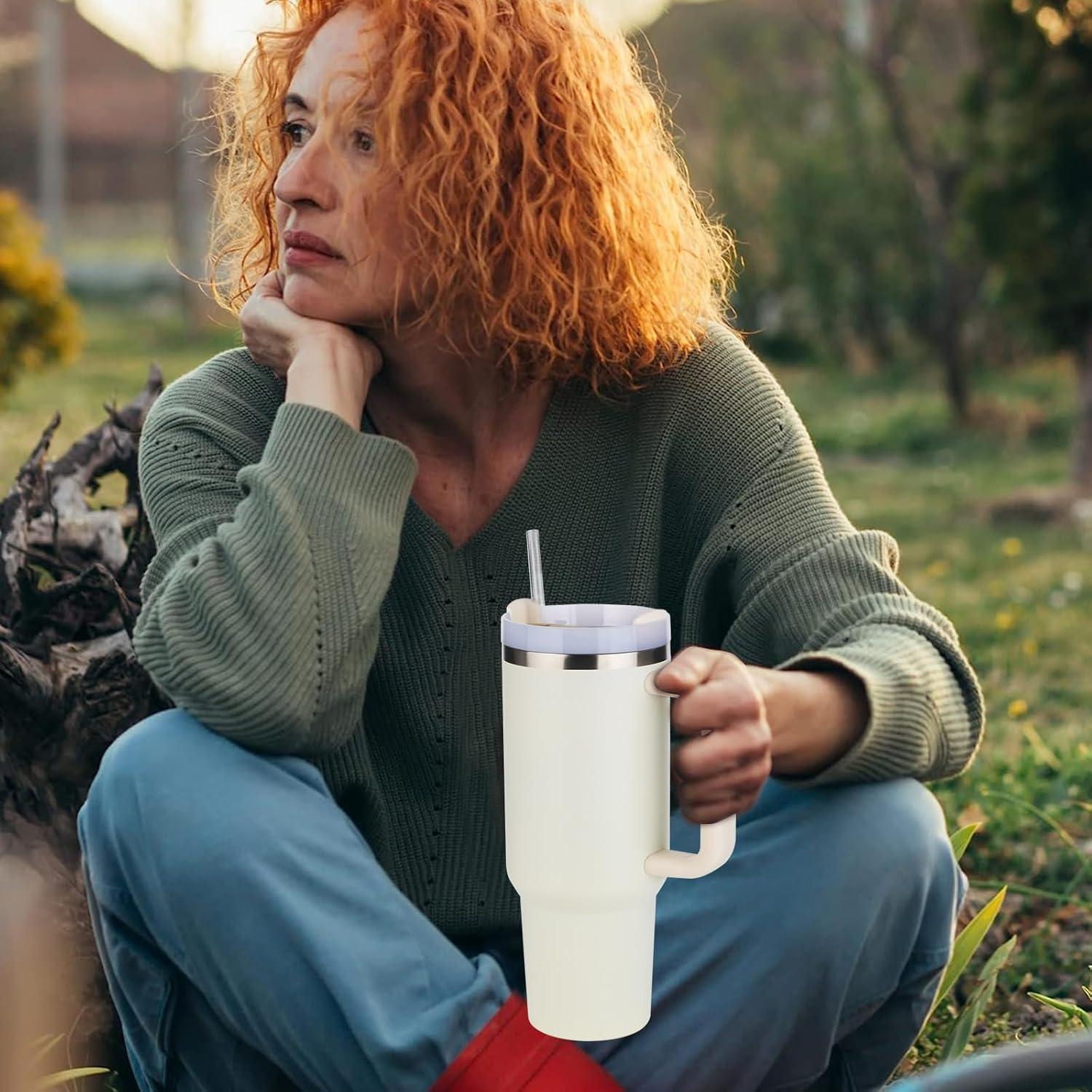 40oz Thermobecher mit Strohhalm und Henkel, doppelwandiger