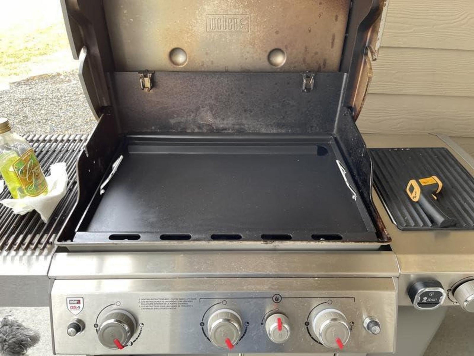 Plancha Grillplatte mit Griffen für Weber Spirit Gasgrill 44,5x52 cm