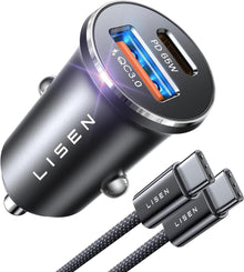 Zigarettenanzünder USB C Verteiler 66W Dualer PD65W Schnellladegerät
