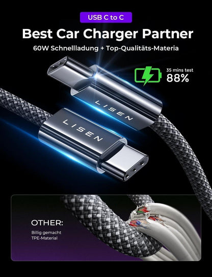 Zigarettenanzünder Adapter PD 65W USB C Verteiler Mini KFZ Ladegerät