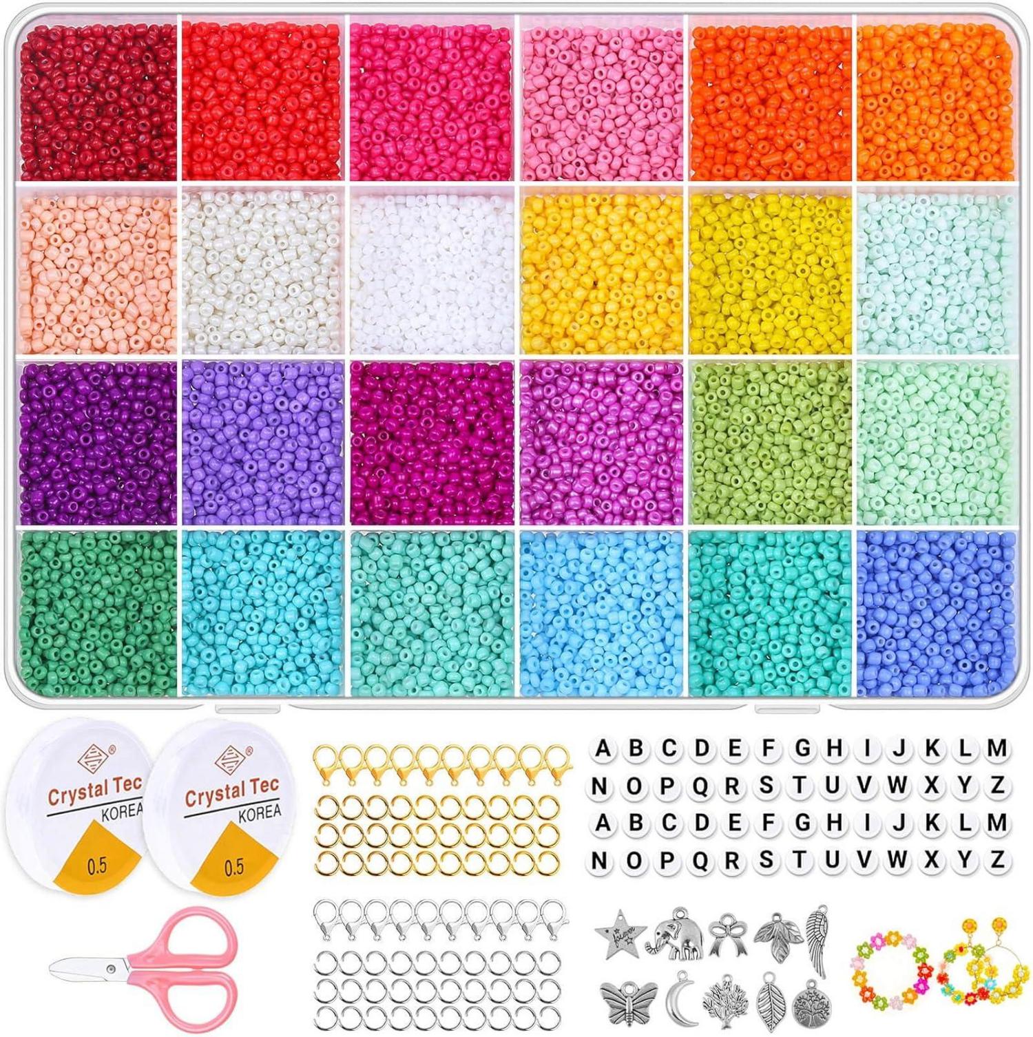 Perlen Set mit Alphabet Buchstaben, 14400 Glasperlen