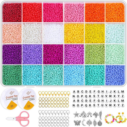 Perlen Set mit Alphabet Buchstaben, 14400 Glasperlen