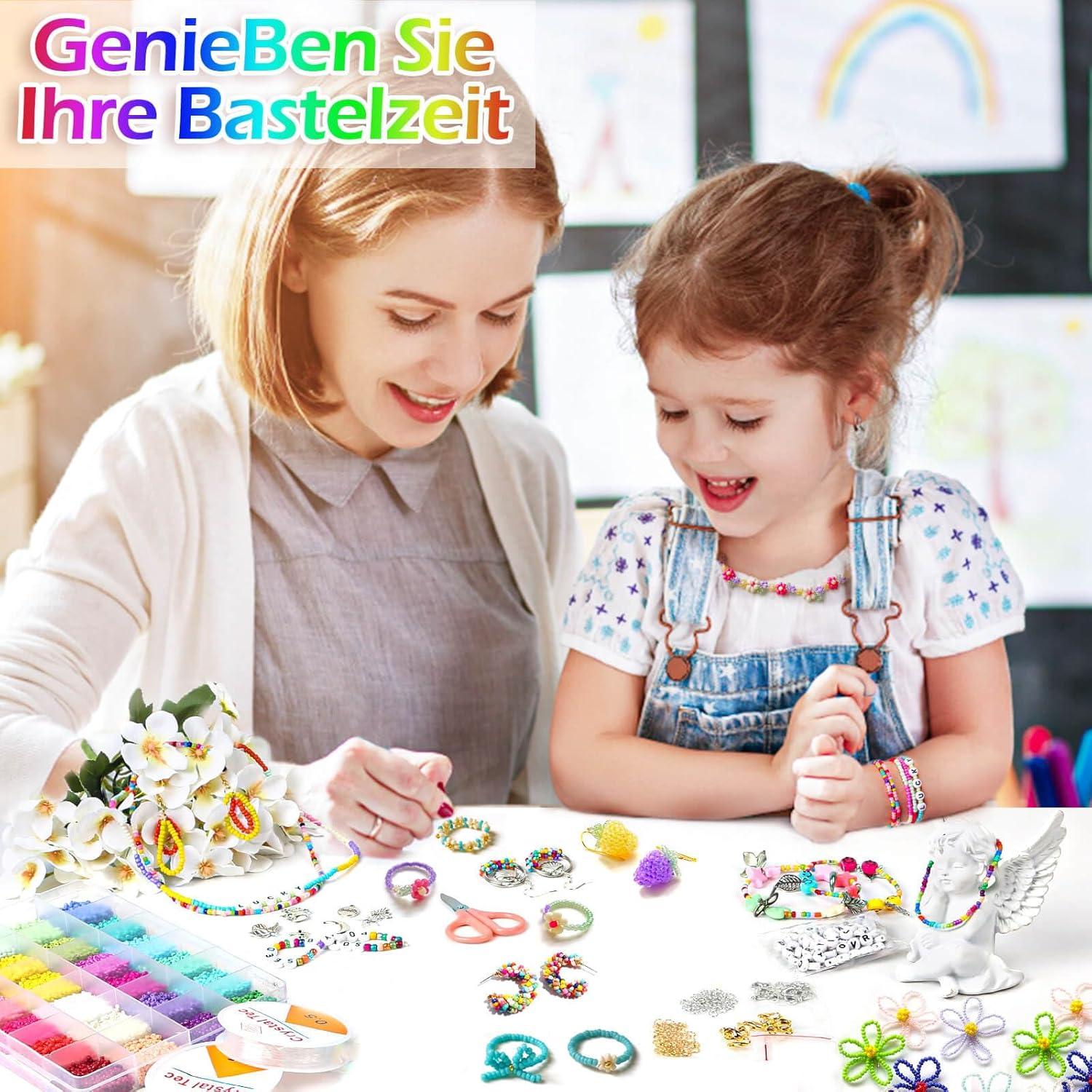 14400 Glasperlen Alphabet Buchstaben Set 2mm Armband selbst machen