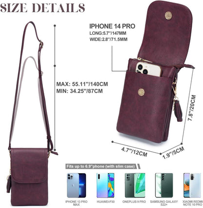 Handytasche Damen Umhängetasche Geldbörse Frauen PU Leder Designer