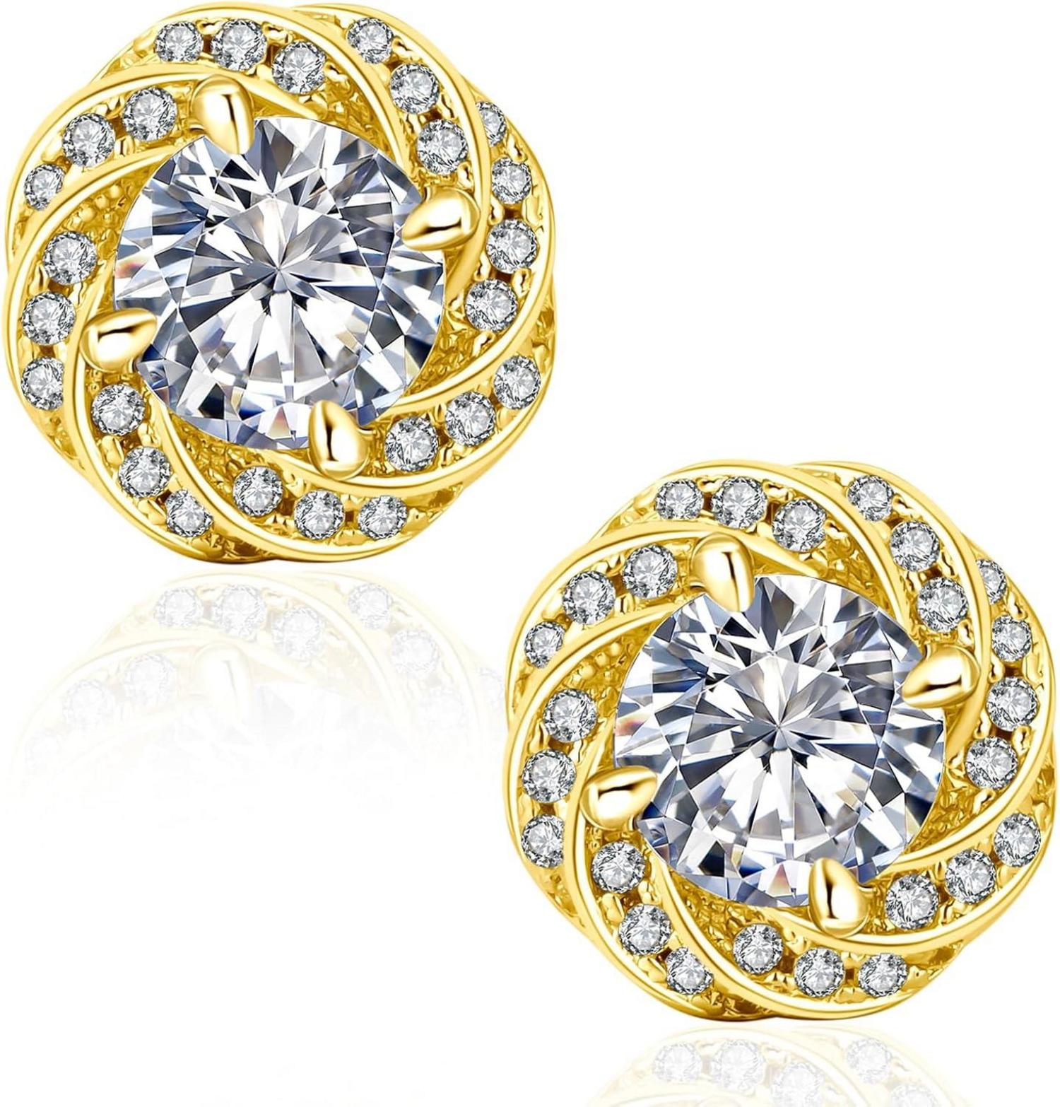 Moissanite Halo Ohrringe Damen Silber 925 Blume Kamelie VVS1 Diamant