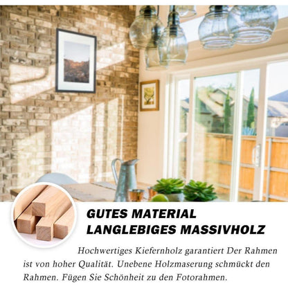 Massivholz Bilderrahmen A4 Schwarz mit Passepartout